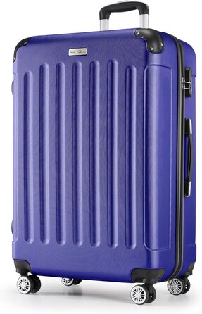 Набір валіз Merish 3 шт. з жорстким корпусом та подвійними колесами, 9 кольорів (чорний, синій, XL)