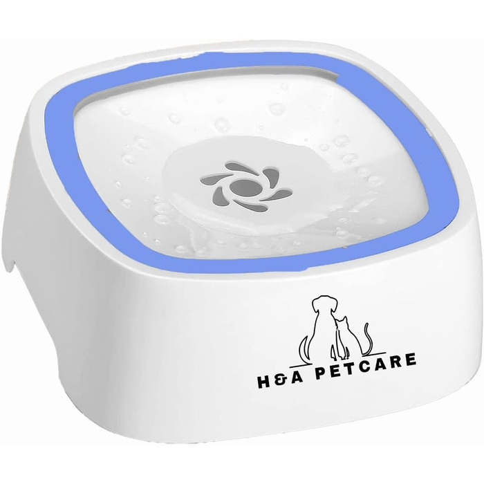 Плаваючий годівниця для води для собак і котів H&A Petcare - без розливання, повільне пиття, блакитний