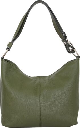 Сумка жіноча шкіряна AMBRA Moda GL005 армієвого зеленого кольору через плече, хобо