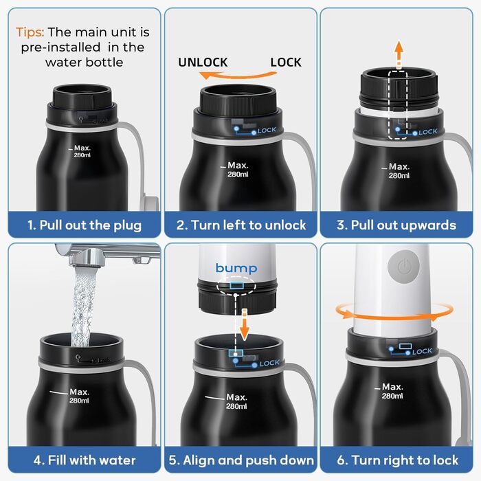BIGCOW Portable Bidet with 3 Spray Modes | Electric Posteriour Wash | IPX7 Waterproof & Pressure Regulation | for Gentle Personal Hygiene, Postpartum Care, and Sensitive Skin Areas (Black)
