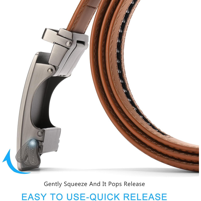 Чоловічий шкіряний ремінь SENDEFN з автоматичною застібкою-разом, ширина 35 мм, регульований розмір (115 см/32''-38'', 125 см/36''-42''), колір 'Laserwinkel-braun'