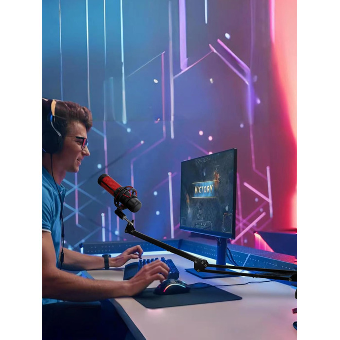 Кріплення для мікрофона HyperX QuadCast та інші - кріплення на стіл з поп-фільтром, сумісне з Blue Yeti, Razer Seiren Mini, YOUSHARES (8. Low Profile)