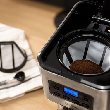 Кавомашина Cecotec Coffee 66 Smart Plus: програмована, 980W, 12 чашок, ExtemAroma, AutoClean, нержавіюча сталь, LCD, 1,5л, 2 фільтри