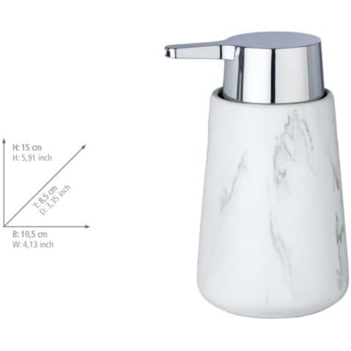 Дозатор для мила WENKO Adrada, білий, 15 x 8.5 x 10.5 см