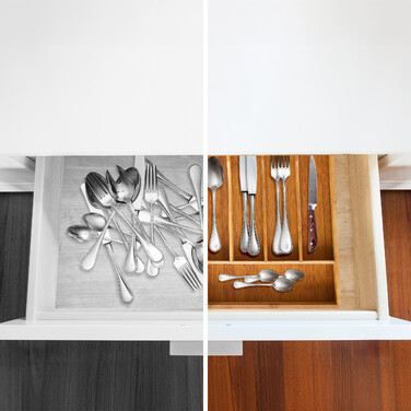 Relaxdays Cutlery Box Bamboo 34x25x4.5cm