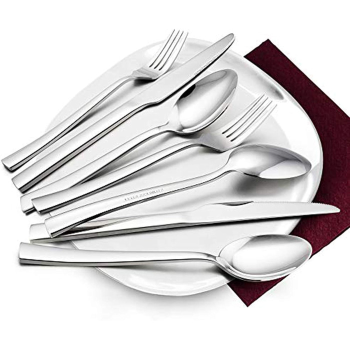 HaWare Cutlery Set, 60-Piece Cutlery Set for 12 People with Knife, Fork, Spoon, Stainless Steel Flatware for Family/Party/Hotel/Restaurant, High-Gloss Polished & Dishwasher Safe