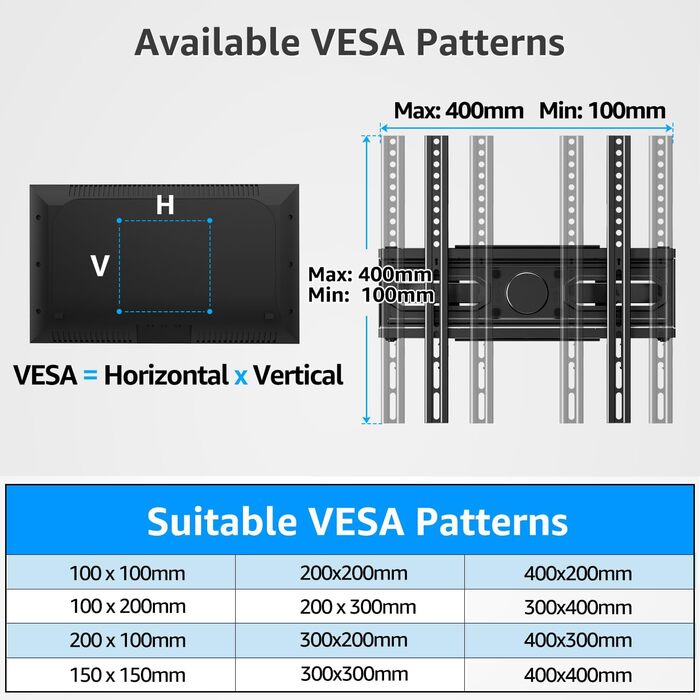 Кріплення для телевізора MOUNTUP на стіну, поворотне та нахильне, для телевізорів 26-70 дюймів (LCD, LED, Curved), до 45 кг, VESA 400x400 мм, EU0092A