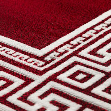 Килим для вітальні, спальні, їдальні, коридору, кухні. Сучасний килим з геометричним малюнком, короткий ворс, легко чистити. Колір: червоний, 140 x 200 см