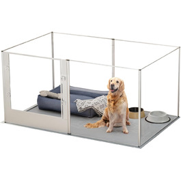 Кія для собак BingoPaw: вольєр для цуценят та собак, 8-секційний, 60 см, XXL, з дверцятами та водовідштовхувальним дном (163 x 102 x 80 см)