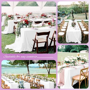 6-Pack White Rectangular Polyester Tablecloth 60 x 102 Inches Polyester Fabric Tablecovers, for Indoor and Outdoor 6 Ft Rectangular Tables, Wedding, Birthday, Party, Table Decoration (152X260cm)