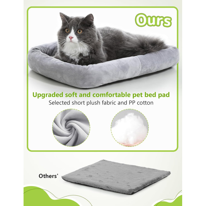 Транспортна переноска для котів Pecute, переноска-ліжко для тварин, складана переноска-сумка для котів та собак, переноска для собак з регульованим плечовим ременем, XL (45 x 35 x 32 см), темно-сірий + зелений (з подушкою)