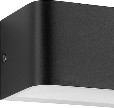 EGLO LED Wall Lamp Sania 5, 1-Light Wall Lamp Modern, Minimalist, Metal Wall Lighting in White, Satin Plastic, LED Bathroom Lamp Warm White, IP44 (13 cm, Black)