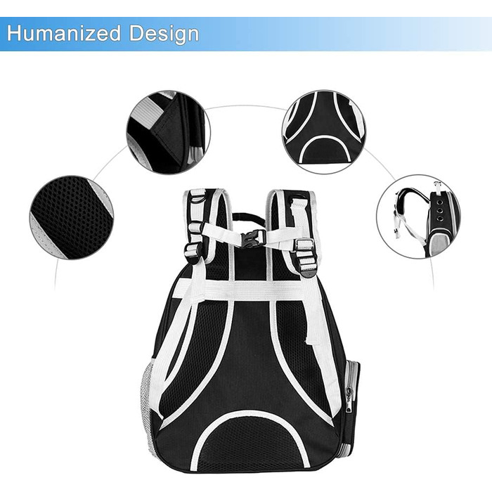 Рюкзак-переноска для котів та собак, прозорий рюкзак-капсула для тварин, чорний, для подорожей та активного відпочинку