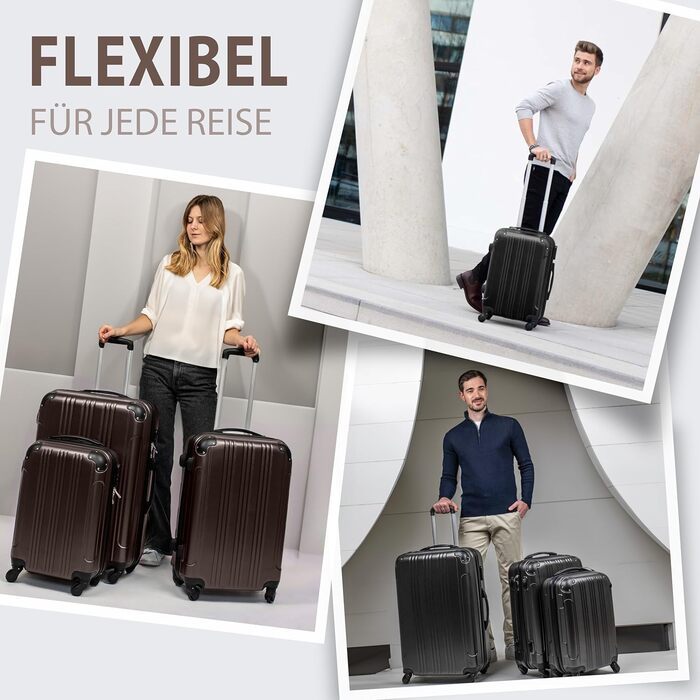 Набір валіз FERGÉ 3 шт. з твердим корпусом QUÉBEC - валіза-тележка (ручна поклажа, L, XL) з ABS пластику