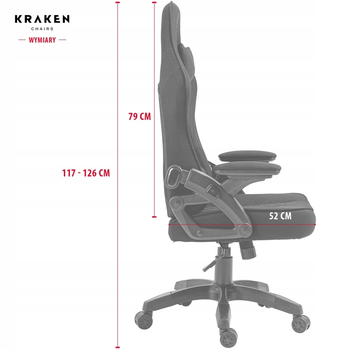 Ігрове крісло KRAKEN Feyton, тканина, чорне