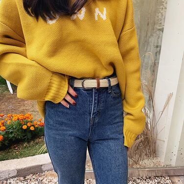 Еластичний жіночий/дівчачий ремінь 2.5 см, плетений, для джинсів та суконь, 2 шт. (Чорний/Хакі, M/91/96 см)