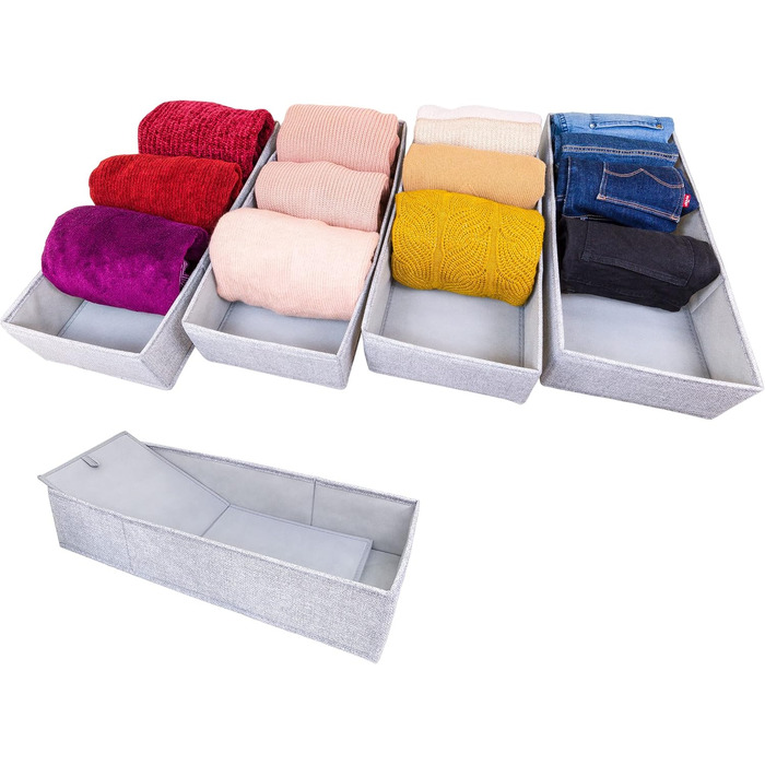 PAX100 File Folding Box for IKEA Pax Wardrobe; THE ORIGINAL; perfectly fitting; Stable base; Drawer organization system, set of 4