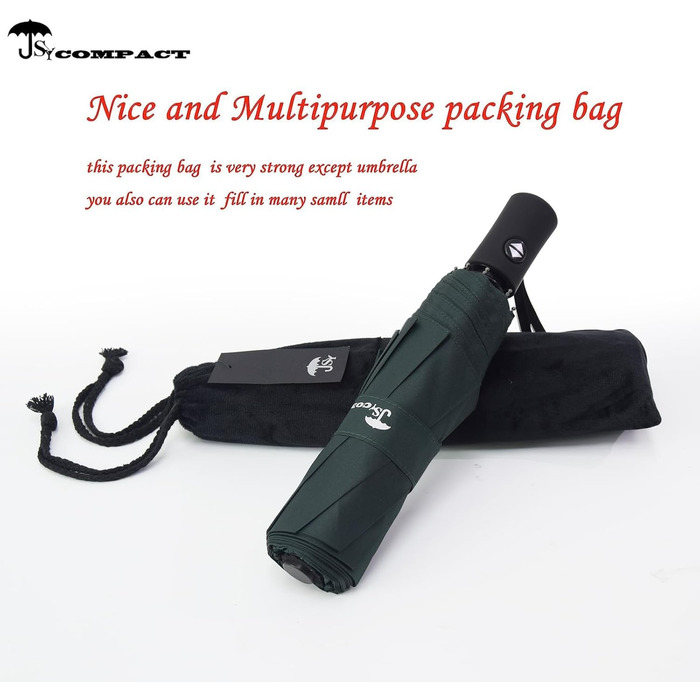 Компактний туристичний парасолька SY Winddicht: автоматичний, легкий, міцний (темно-зелений)