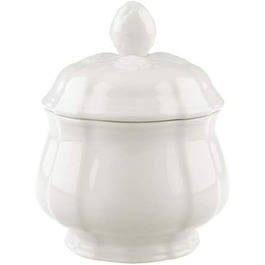 Villeroy & Boch Manoir Sugar Bowl, 200 ml, Height: 6.5 cm, Premium Porcelain, White