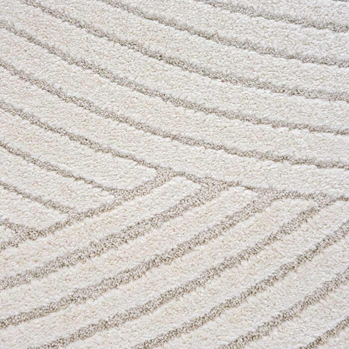 Килим Everest - сучасний короткий ворс для вітальні та спальні з ефектом висоти-глибини, 3D ефект, висока щільність ворсу та приємна м'якість, дизайн Panglao, кремовий (140 x 200 см)