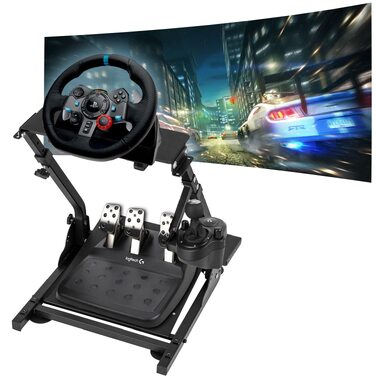 Тримач для ігрового керма та КПП (Lenkradständer) для Logitech G29 G920 G923, Thrustmaster T150 T300 TX T500 TH8A, Clubsport — регульований та складаний