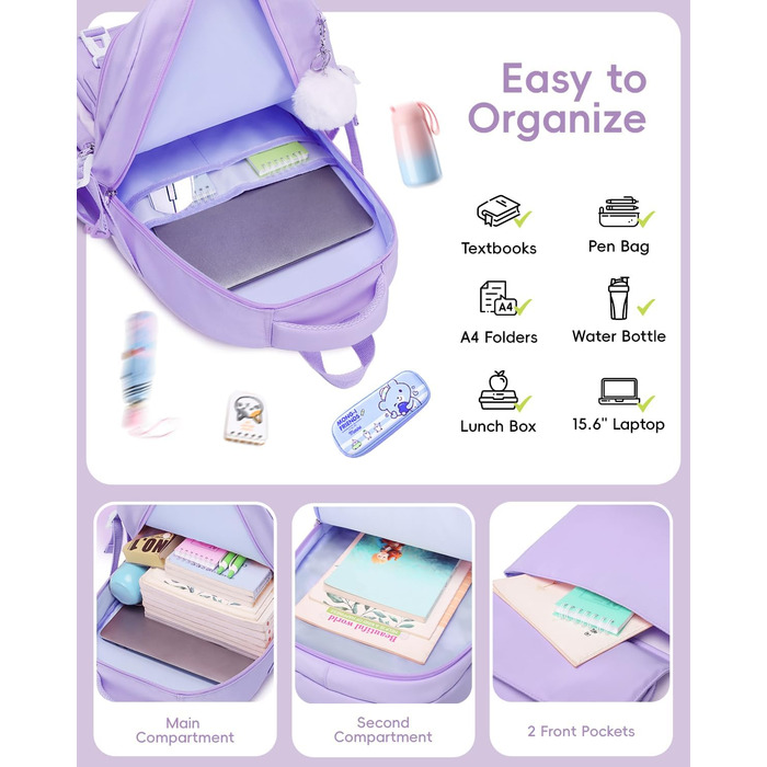 Стильний рюкзак для підлітка Tanou, набір шкільних сумок: рюкзак, сумка через плече, пенал. Об'ємний, з відділенням для ноутбука 15,6