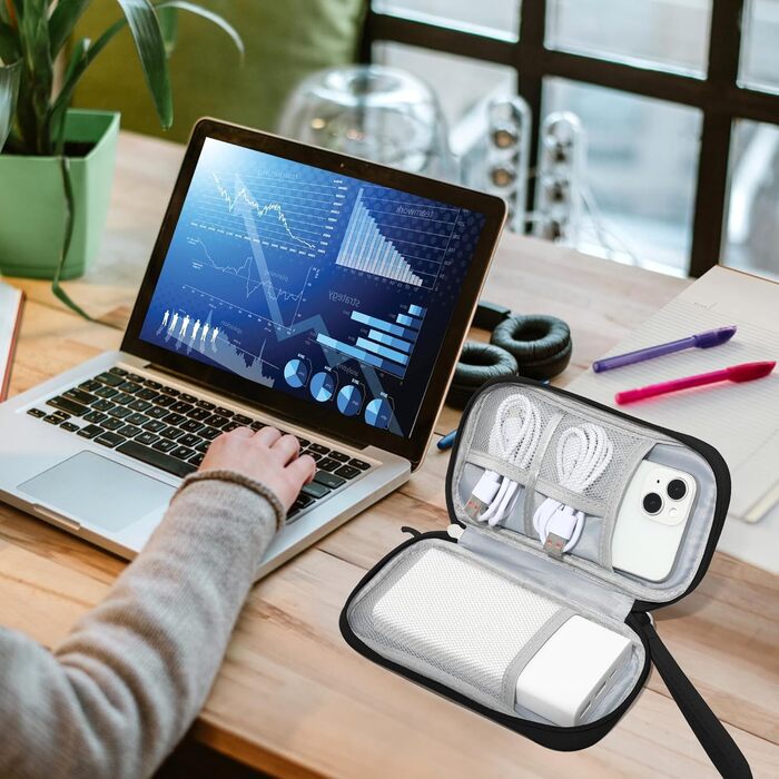 Органайзер для кабелів та аксесуарів для подорожей (чорний)