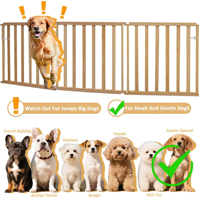 Захист для домашніх тварин з бамбука: сітка/загородження для собак та котів (2 панелі)