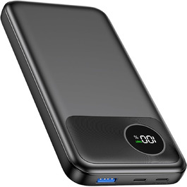 Power Bank A ADDTOP 20000mAh з LED-дисплеєм та швидкою зарядкою 22,5W (2 USB-C, 3 виходи, 2 входи) - чорний