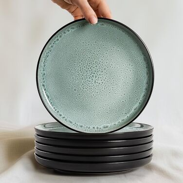 Набір посуду Twinzee Steingut (24 частини) для 6 осіб: тарілки та миски, сервіз з каменю, колекція Riviera Sage