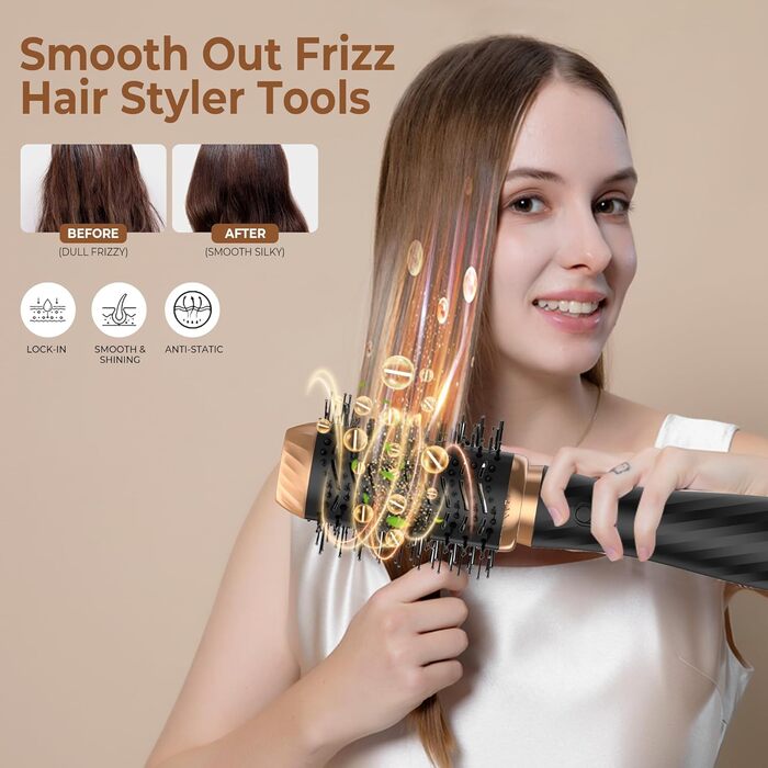 Air Styler 6 в 1: Набір для укладки волосся з фен-щіткою, дифузором та плойкою. Чорний