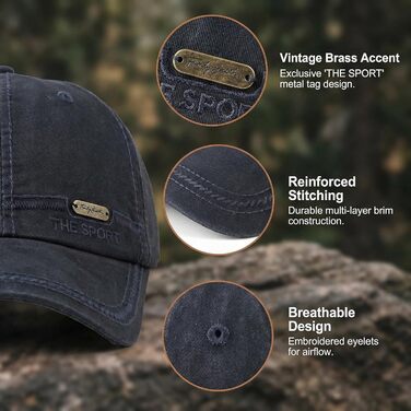 Бейсболка YAMEE з деніму для чоловіків та жінок, унісекс, для спорту, риболовлі, кемпінгу, один розмір (темно-синій)