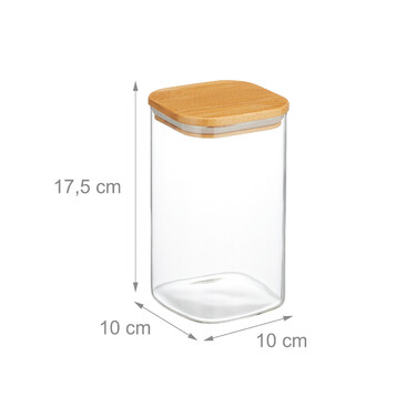 Relaxdays Set of 3 Storage Jars with Lids, 1200 ml