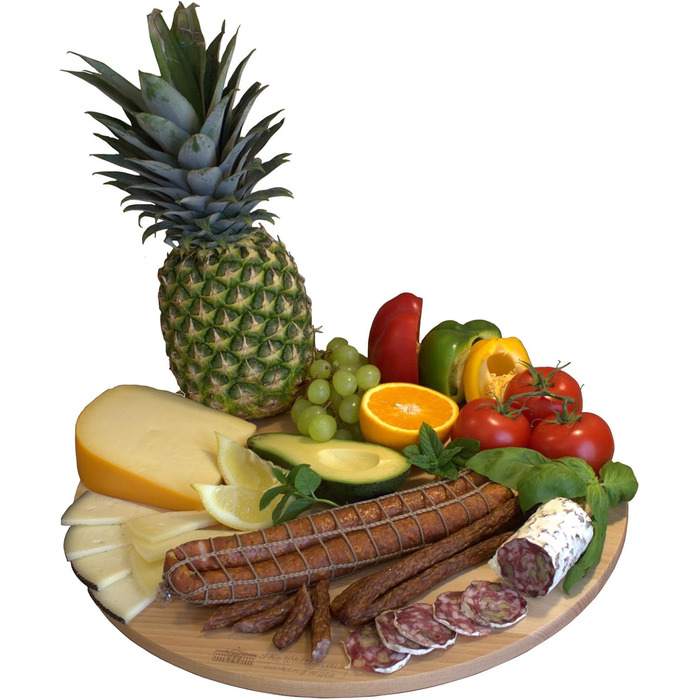 The White House Lazy Susan Wood - Rotating Tray - Swivel Serving Platter - Rotating Tray - Cake Stand - Cake Plate - Pizza Board - Turntable (45 cm)