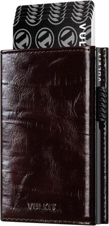 Елегантне шкіряне картхолдер VULKIT з RFID-захистом: картхолдер з відділенням для грошей, візиток та монет (Dutch Martin Espresso)