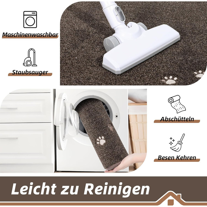 BEQHAUSE Non-Slip Stair Treads - 15 Piece Set - Washable Carpet for Stairs - Safe for Kids, Seniors & Pets - 100% Polyester with TPE Backing - 22x70cm
