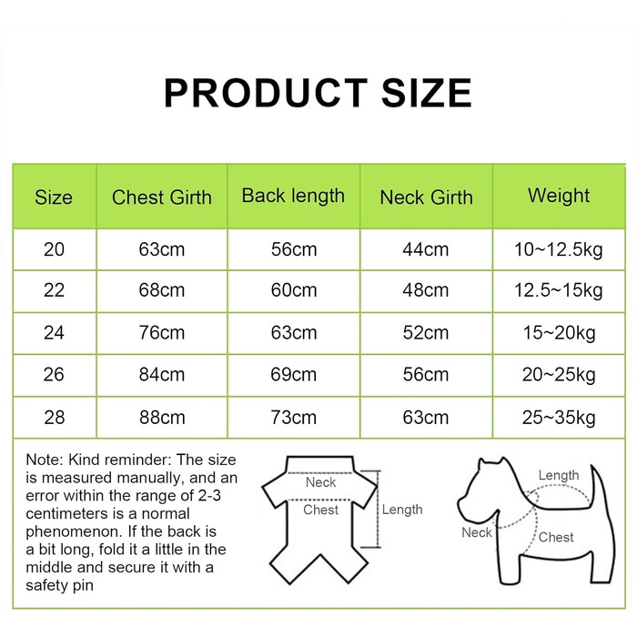 Dog Raincoat, Waterproof Dog Coat with Hood, Lightweight Rain Jacket for Medium and Large Dogs - Suitable for the Dog Playground and Dog Vacation - Green (24)