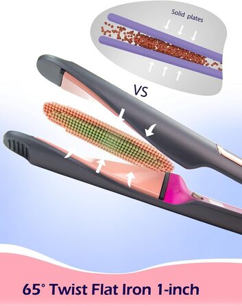 Випрямляч для волосся ANGENIL Pro Twist 2-в-1 (випрямляч та плойка) з LCD дисплеєм, регулюванням температури 130-230°C, сірий