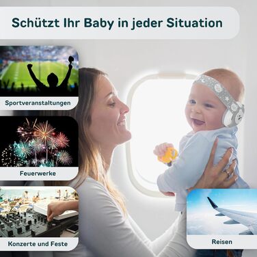 Навушники для захисту від шуму для немовлят BELLEBEBE 0-36 місяців - гіпоалергенні, BPA-free, сертифікація EN352-1, RoHS, CPC, регульоване наголов'я та сумка