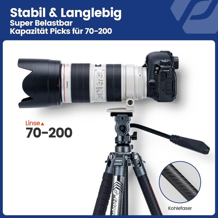 Штатив Fotopro Carbon X-Aircross 3 Lite: 151 см, 360° кулькова головка, для камери, легкий, синій