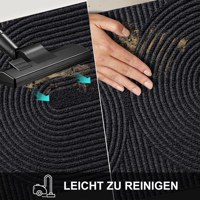 Килимок для дому та вулиці 43x76 см - антиковзкий, водонепроникний, легко миється. Килимок для входу, тераси, саду, коридору (темно-сірий)