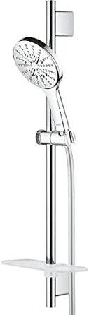 GROHE Vitalio SmartActive 130 Cube | Handshower 3 Spray Patterns | Chrome | 26595000 (Brstg.Set 600mm, round, Chrome)