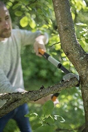 Секатор Fiskars PowerGearX LX99-L для сухої та твердої деревини, 80 см, антипригарне покриття, загартована сталь, чорний/помаранчевий