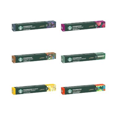 Капсули для кави Nespresso Starbucks Discovery Variety Pack (100 шт.) – Різноманіття світлих, середніх та темних обжарок | Starbucks by Nespresso