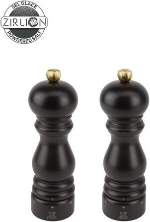 Набір для солі та перцю Peugeot Paris u'Select 18 см - 6 ступенів помелу, механізм Zirlion, дерев'яний (шоколад)