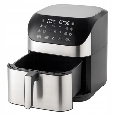Аерофритюрниця 8л: безмасляна фритюрниця 1800 Вт, 10 програм, з дисплеєм