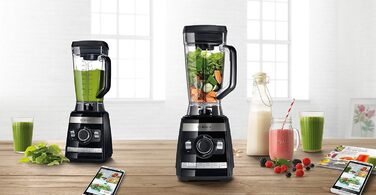 Bosch Stand Mixer VitaBoost MMBH6P6B, 6-Blade Stainless Steel Blades, 2.5L Tritan Mixing Container, Pusher, 6 Automatic Programs, Recipe Book, BPA-Free, Easy Cleaning, 45,000 RPM, 1600 W, black