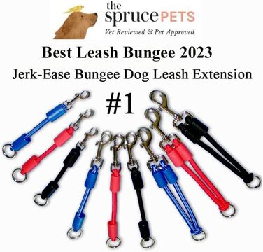 JERK-EASE амортизатор для повідка – банджі-подовжувач для собак, патентований захист від ривків, підходить для будь-якого повідка, нашийника чи шлейки, ідеально для рулеток