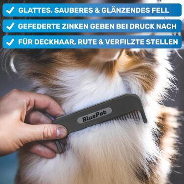 Гребінець BluePet для собак та котів з ротаційними зубцями - видаляє ковтуни та розплутує шерсть (чорний)