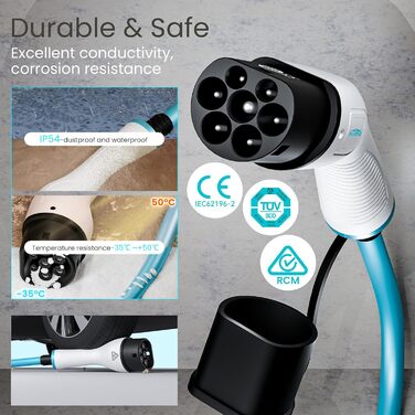 Кабель для зарядки електромобілів 22kW 32A Typ 2 (8м) | IP55 | для електромобілів та гібридів
